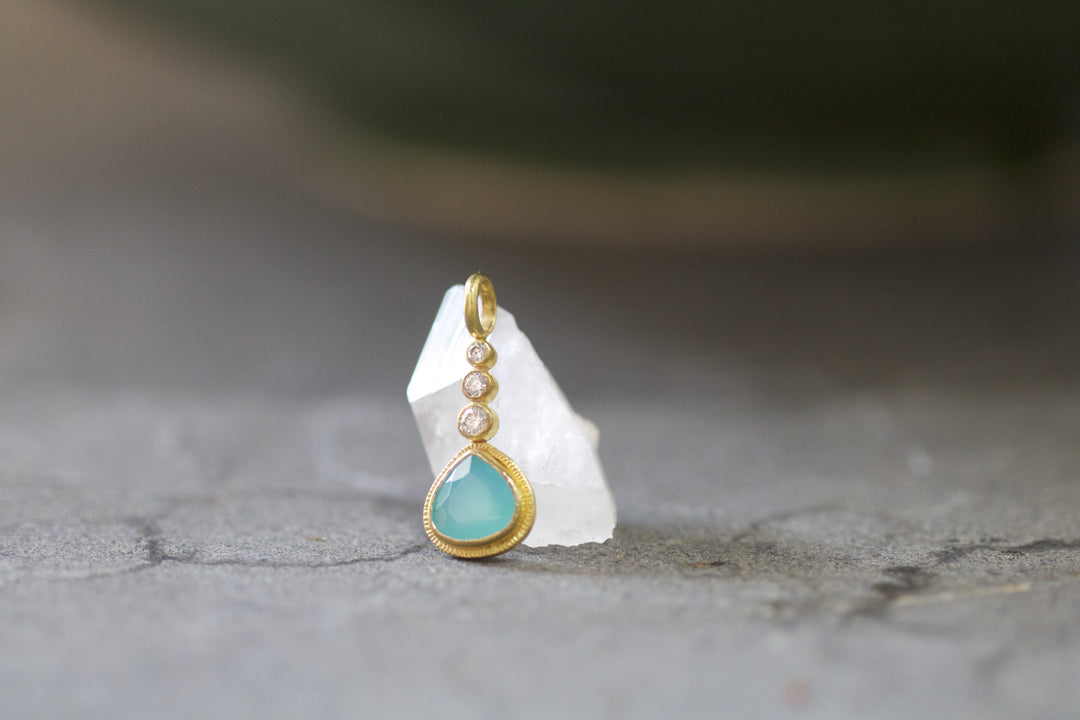 Peruvian Opal Drop Pendant 06753 - Ormachea Jewelry