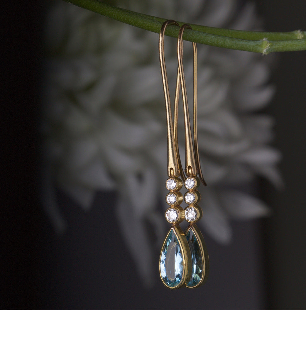 Aquamarine Drop Earrings 05894 - Ormachea Jewelry