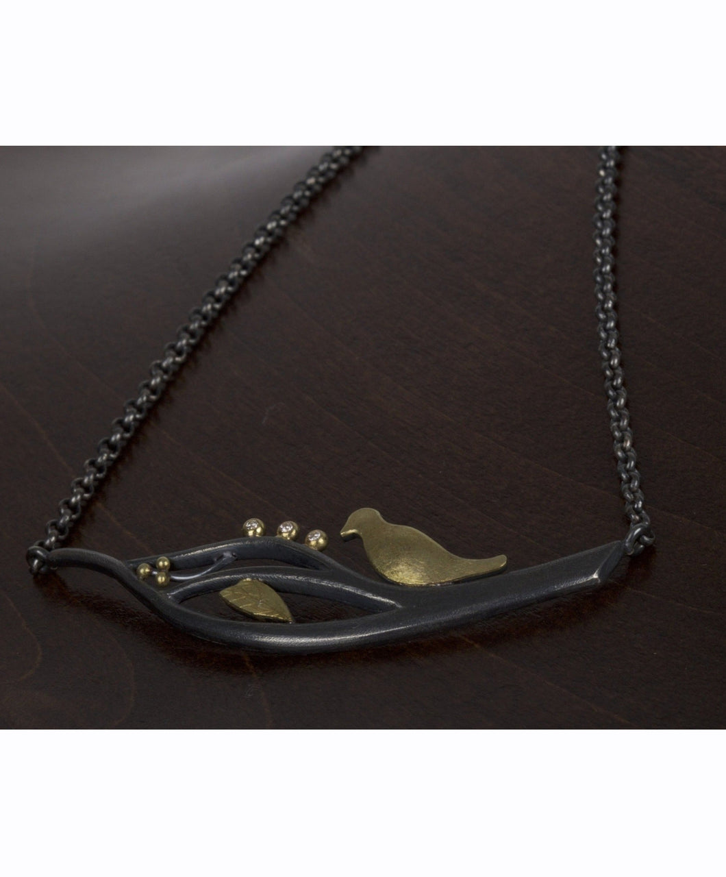 Bird Branch Necklace 05525 - Ormachea Jewelry