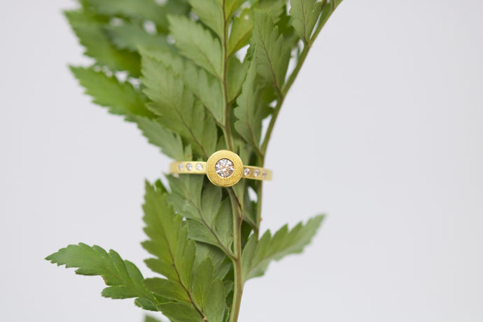 Flush Set Diamond Engagement Ring (06705) - Ormachea Jewelry