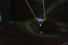 Load image into Gallery viewer, Pyramid Lapis and Diamond Necklace 07085 - Ormachea Jewelry
