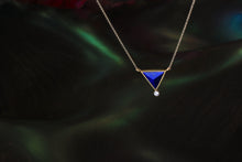 Load image into Gallery viewer, Pyramid Lapis and Diamond Necklace 07085 - Ormachea Jewelry
