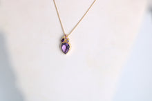 Load image into Gallery viewer, Amethyst and Sapphire Drop Pendant - Ormachea Jewelry
