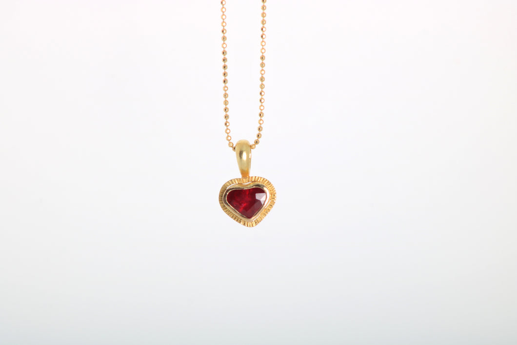 Ruby Heart Pendant (08014) - Ormachea Jewelry