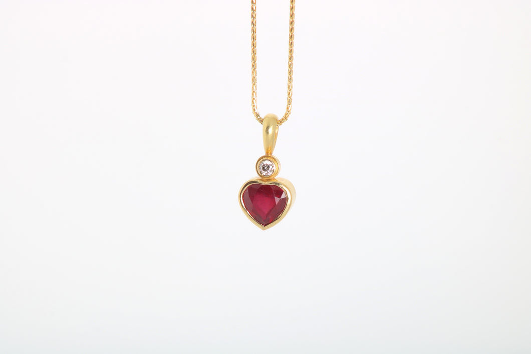 Ruby Heart Pendant (08015) - Ormachea Jewelry