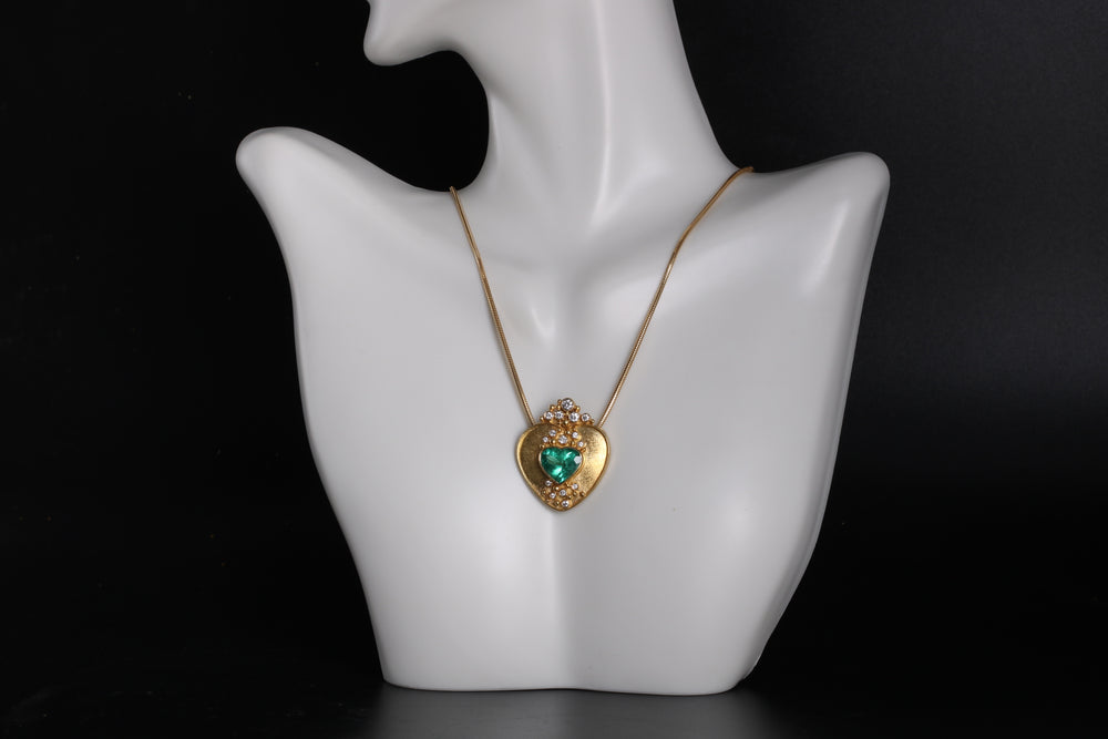 Emerald Heart Pendant (08033) - Ormachea Jewelry