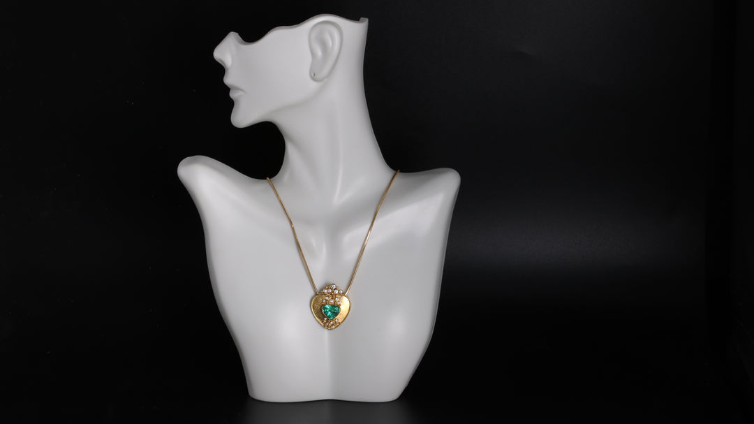 Emerald Heart Pendant (08033) - Ormachea Jewelry
