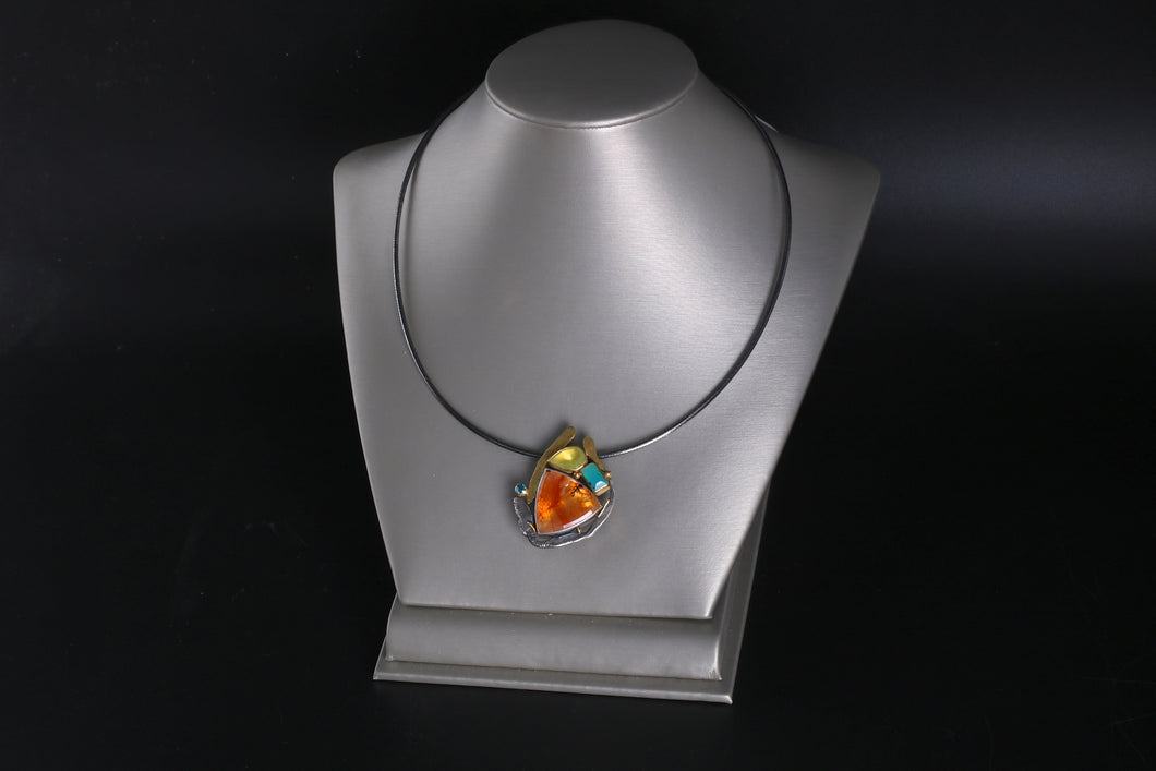 Dendritic Quartz Necklace (07943) - Ormachea Jewelry