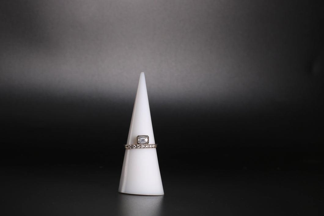 Emerald Cut Diamond Ring (07913) - Ormachea Jewelry