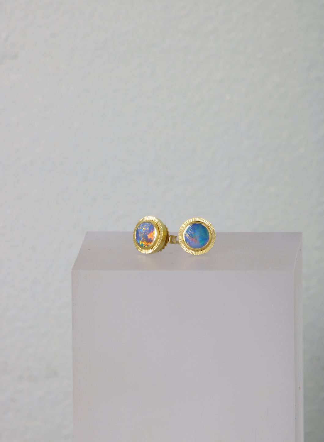 Opal Stud Earrings (08703) - Ormachea Jewelry