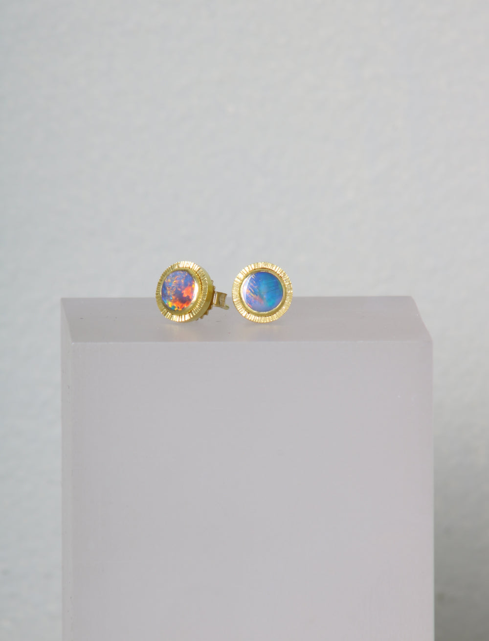 Opal Stud Earrings (08703) - Ormachea Jewelry