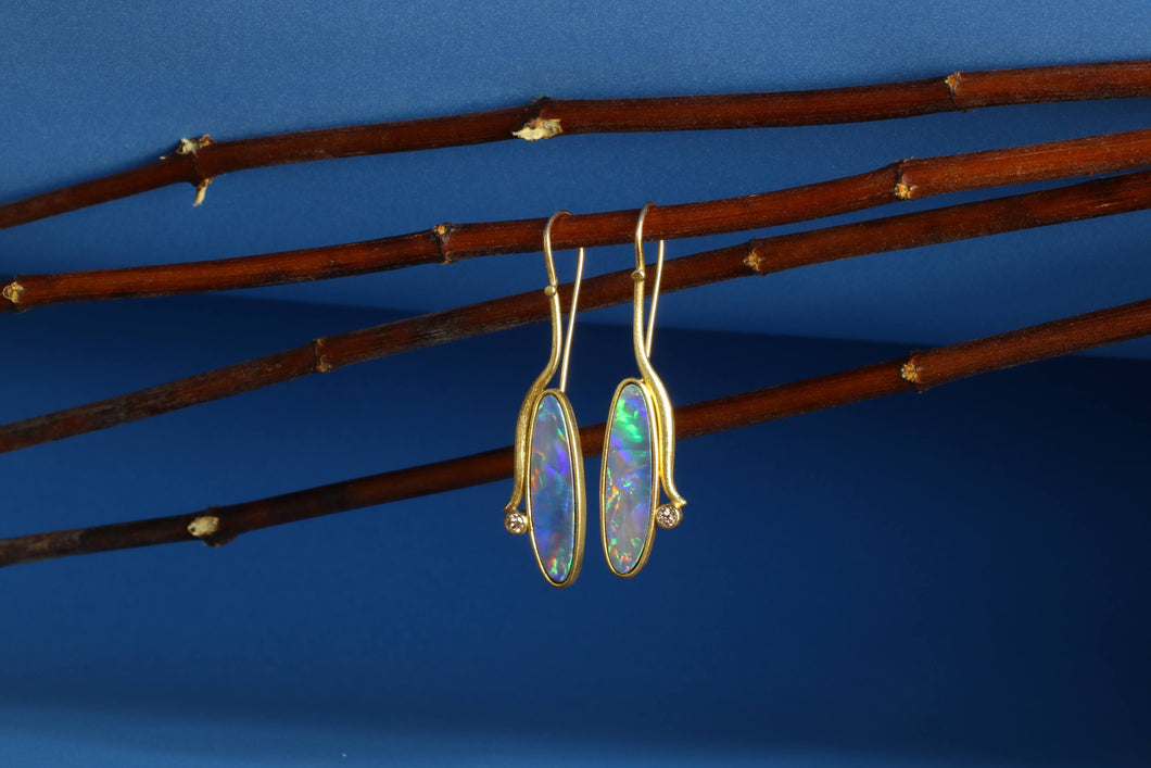 Vertical Opal Earrings (08717) - Ormachea Jewelry