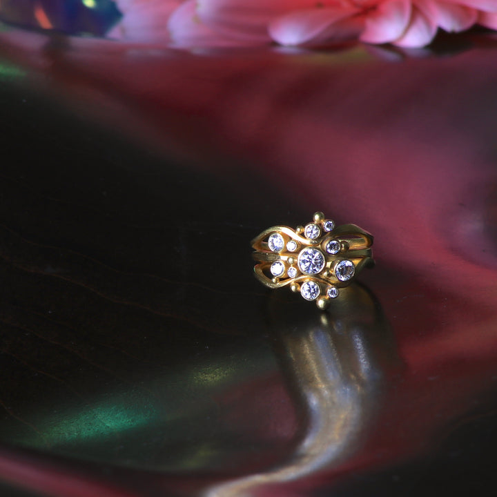 Diamond Cluster Wedding Ring 07191 - Ormachea Jewelry