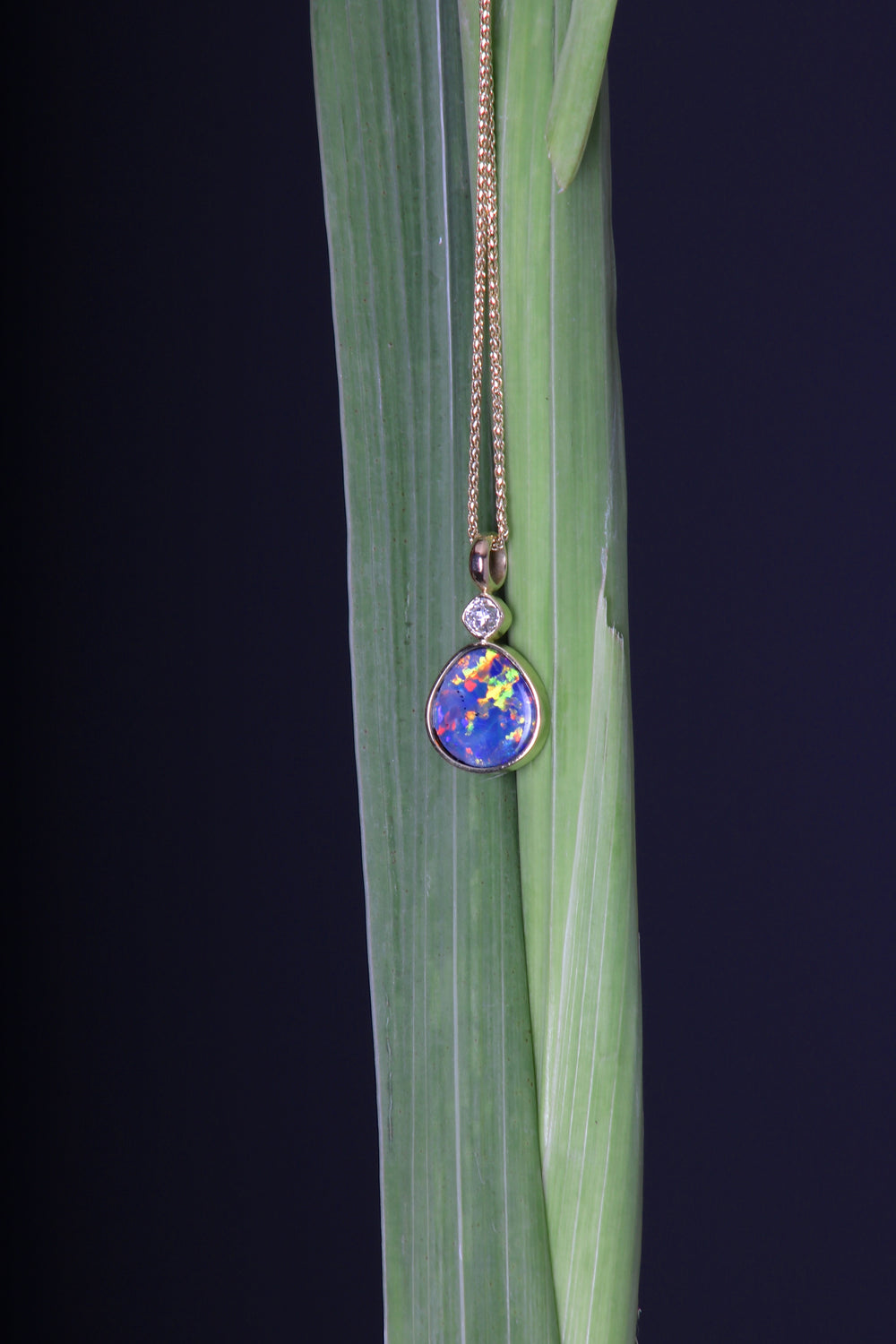 Opal and Diamond Pendant (08808) - Ormachea Jewelry
