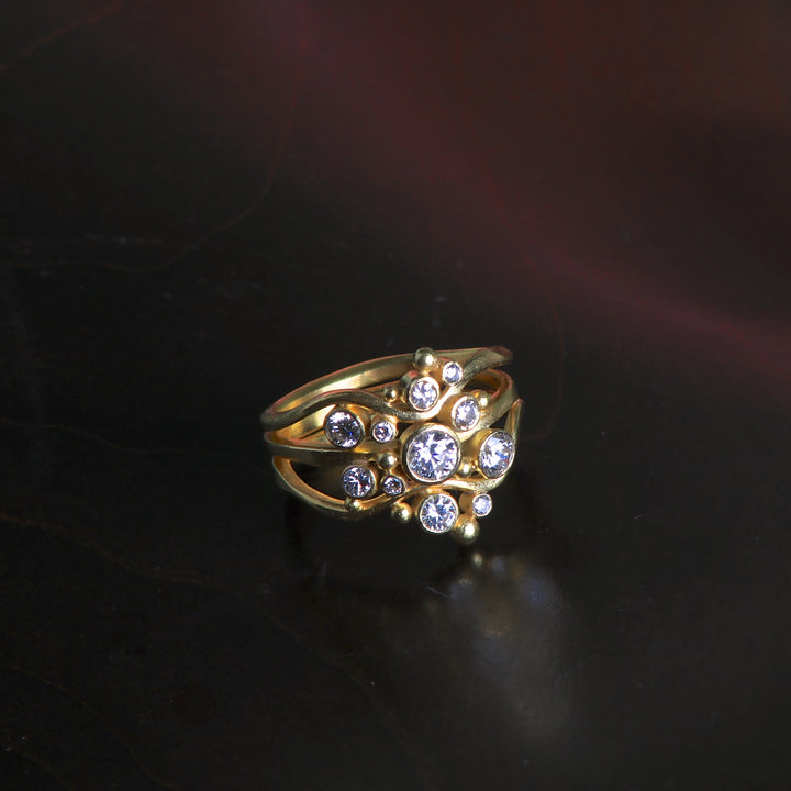 Diamond Cluster Wedding Ring 07191 - Ormachea Jewelry