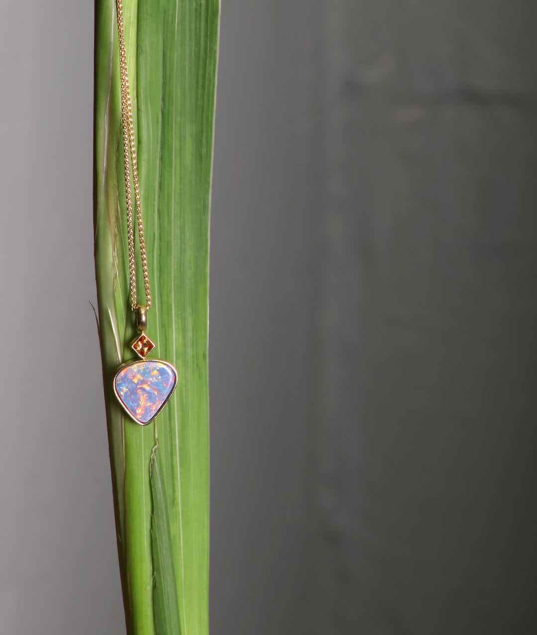 Opal and Sapphire Pendant (08807) - Ormachea Jewelry