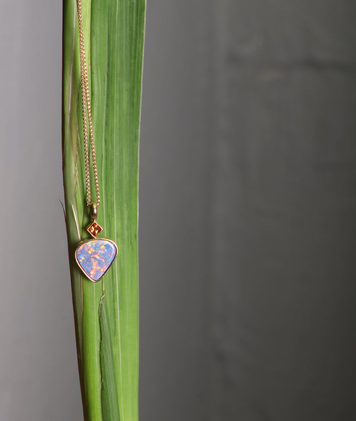 Opal and Sapphire Pendant (08807) - Ormachea Jewelry