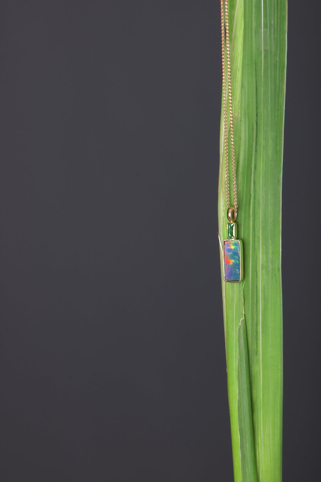 Opal and Tsavorite Pendant (08809) - Ormachea Jewelry