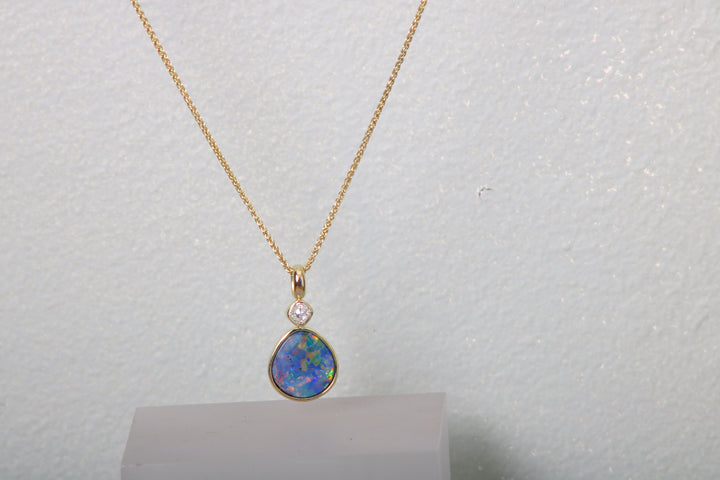 Opal and Diamond Pendant (08808) - Ormachea Jewelry