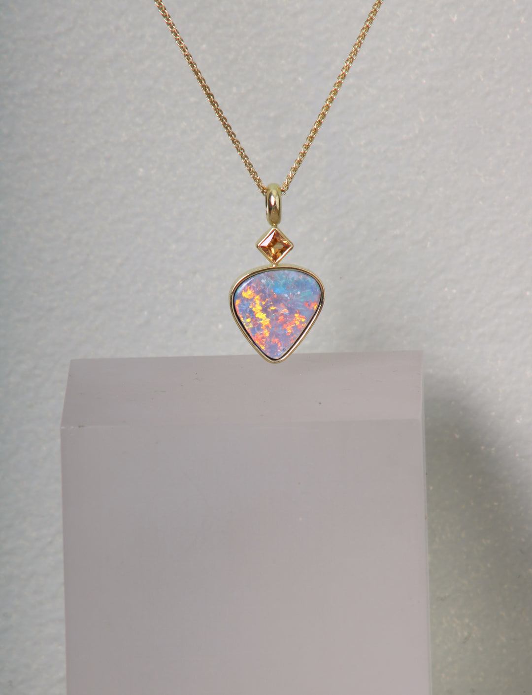 Opal and Sapphire Pendant (08807) - Ormachea Jewelry