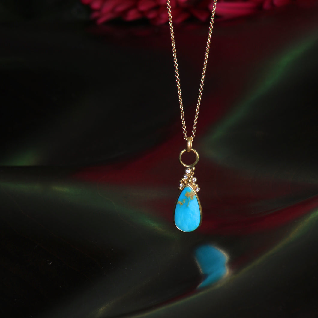 Turquoise Drop Pendant 07211 - Ormachea Jewelry
