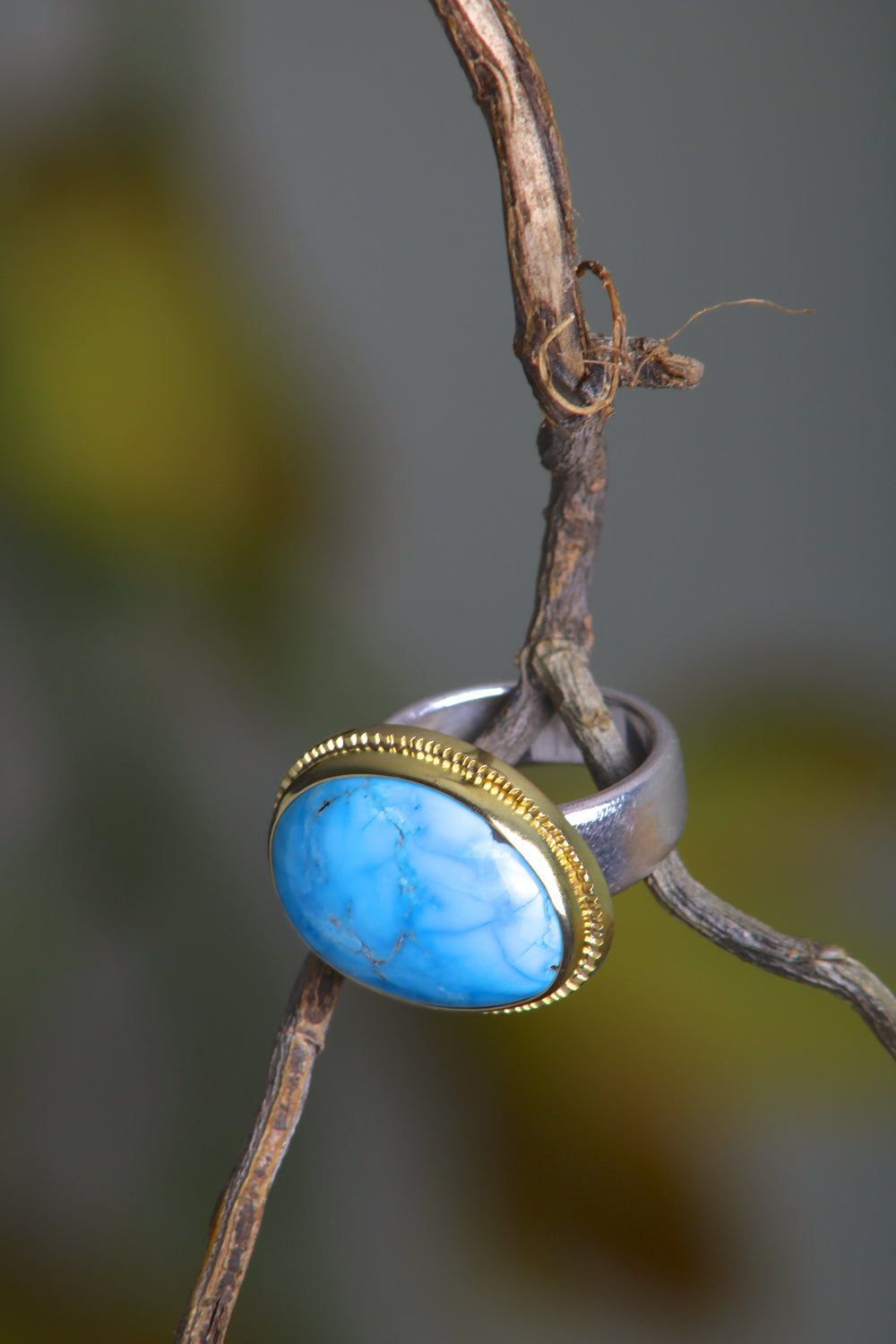 Turquoise Cocktail Ring (08357) - Ormachea Jewelry