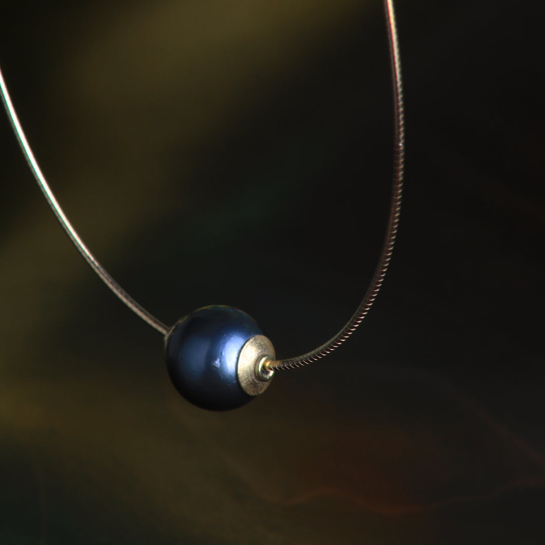Round Tahitian Pearl Necklace 07213 - Ormachea Jewelry