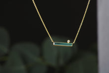 Load image into Gallery viewer, Green Tourmaline Bar Necklace (08874)
