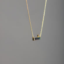 Load image into Gallery viewer, Green Tourmaline Bar Necklace (08874)

