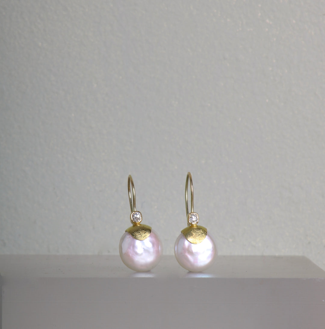 South Sea Coin Pearl Earrings (08872)