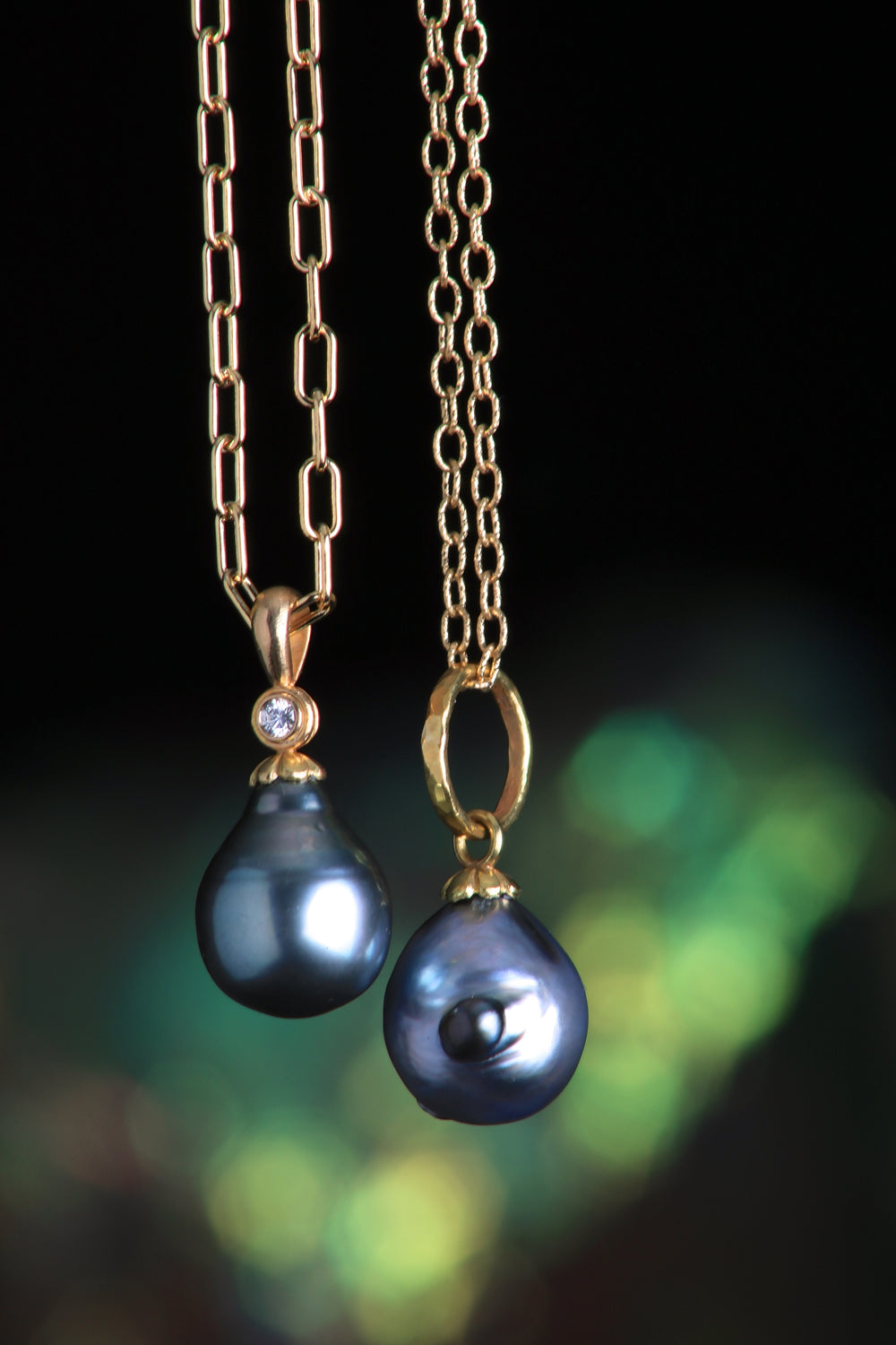 Tahitian Pearl and Diamond Pendant 07326 - Ormachea Jewelry