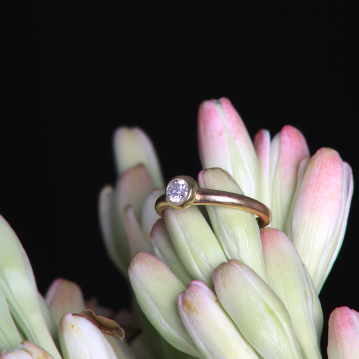 Bezel Set Diamond Engagement Ring 07381 - Ormachea Jewelry