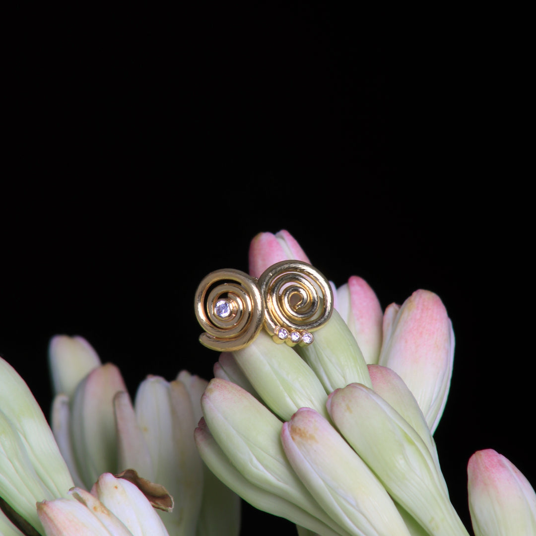 Gold Swirl Earrings 07428 - Ormachea Jewelry