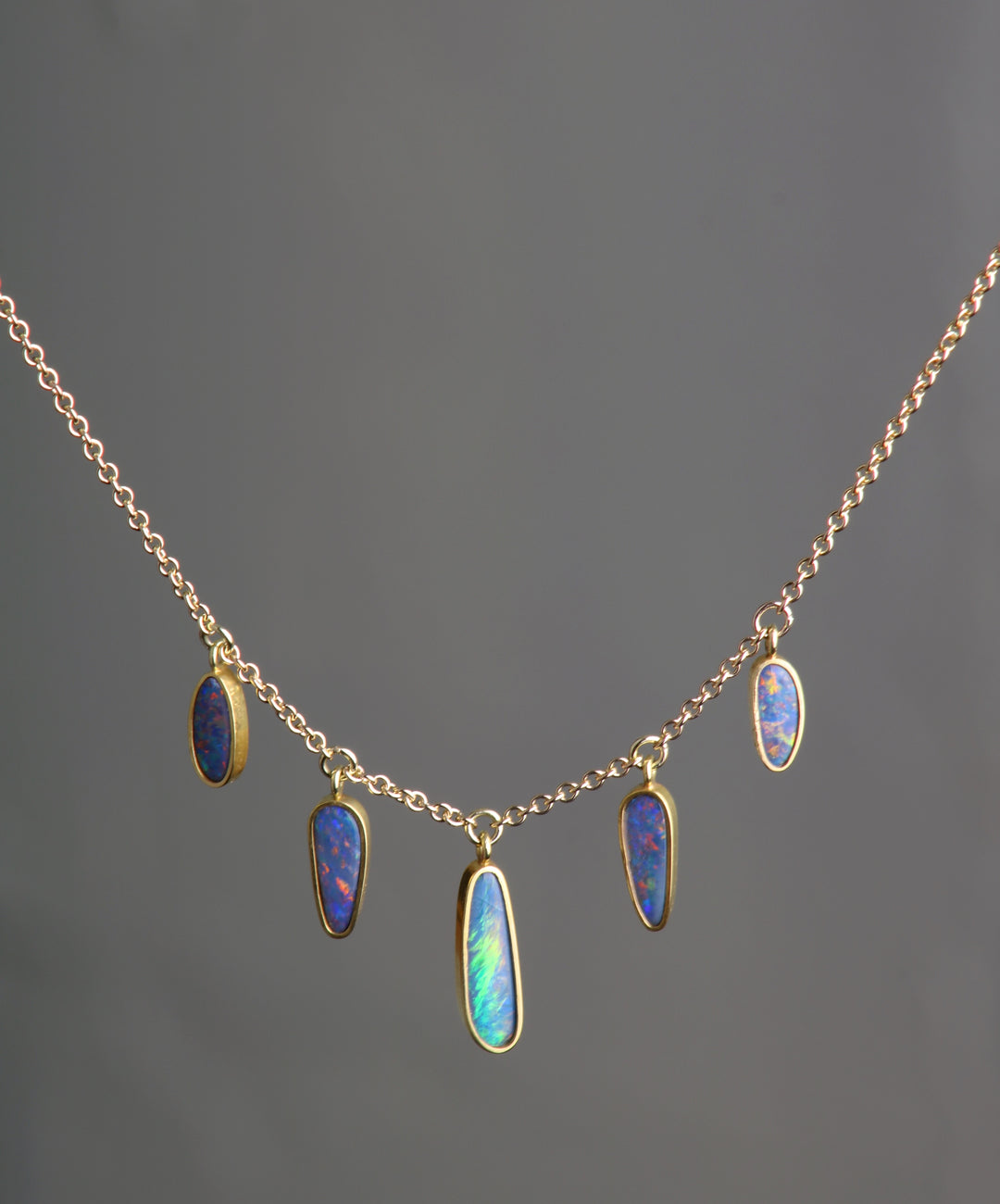 5 Opal Necklace (07625) - Ormachea Jewelry