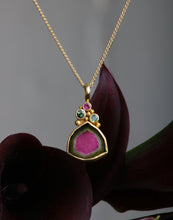 Load image into Gallery viewer, Watermelon Tourmaline with Clustered Accents (08483) - Ormachea Jewelry
