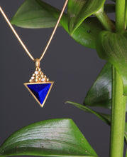 Load image into Gallery viewer, Lapis Pyramid Pendant 07628 - Ormachea Jewelry
