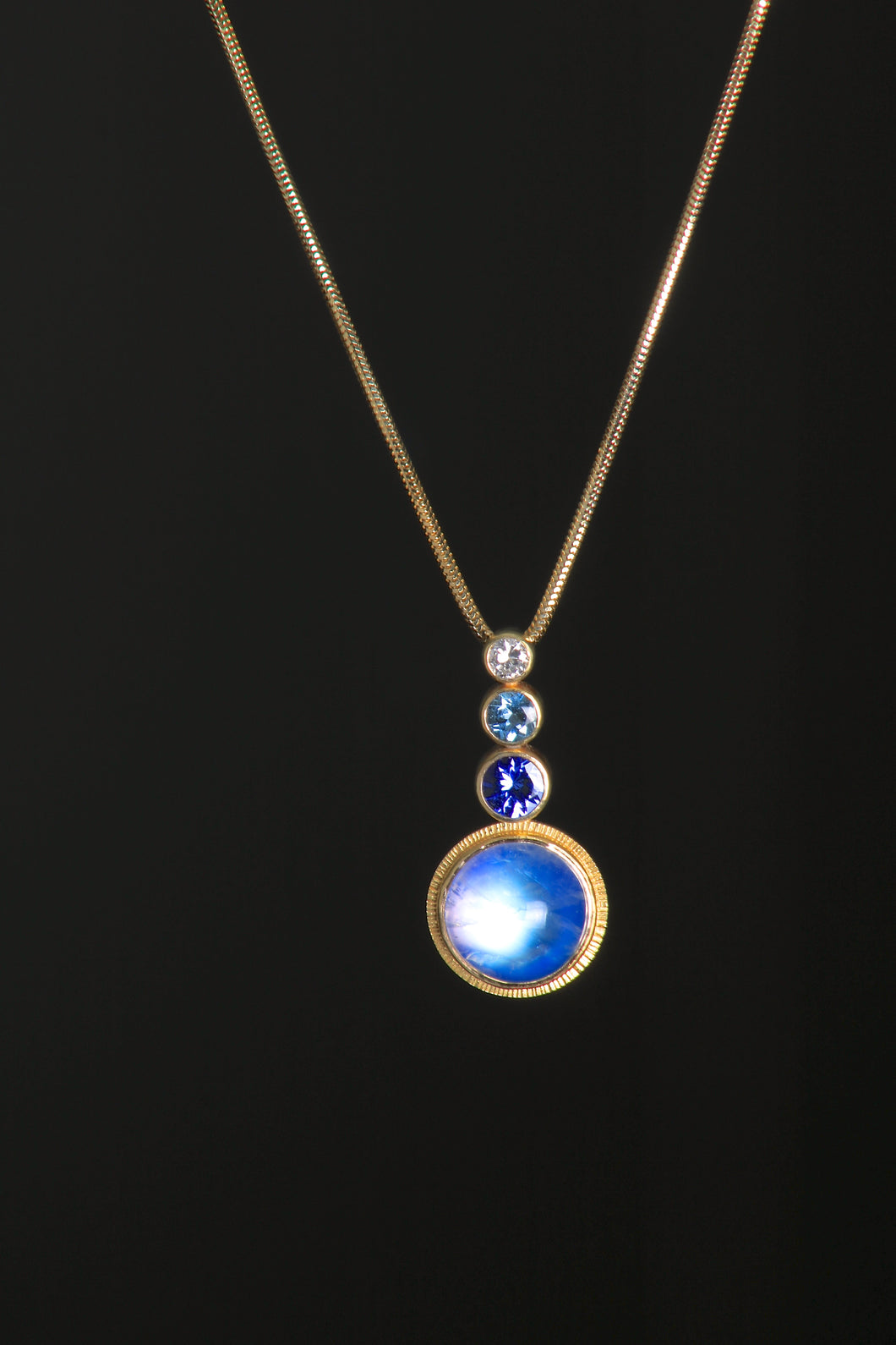 Moonstone Drop Pendant 07678 - Ormachea Jewelry