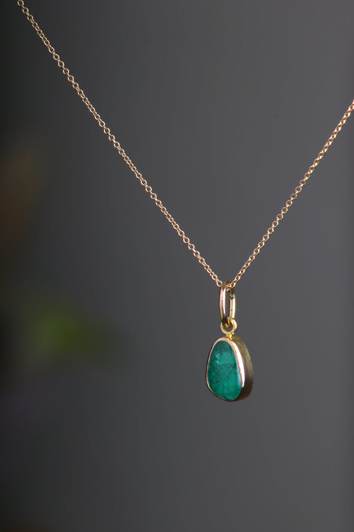 Emerald Drop Pendant (08502) - Ormachea Jewelry