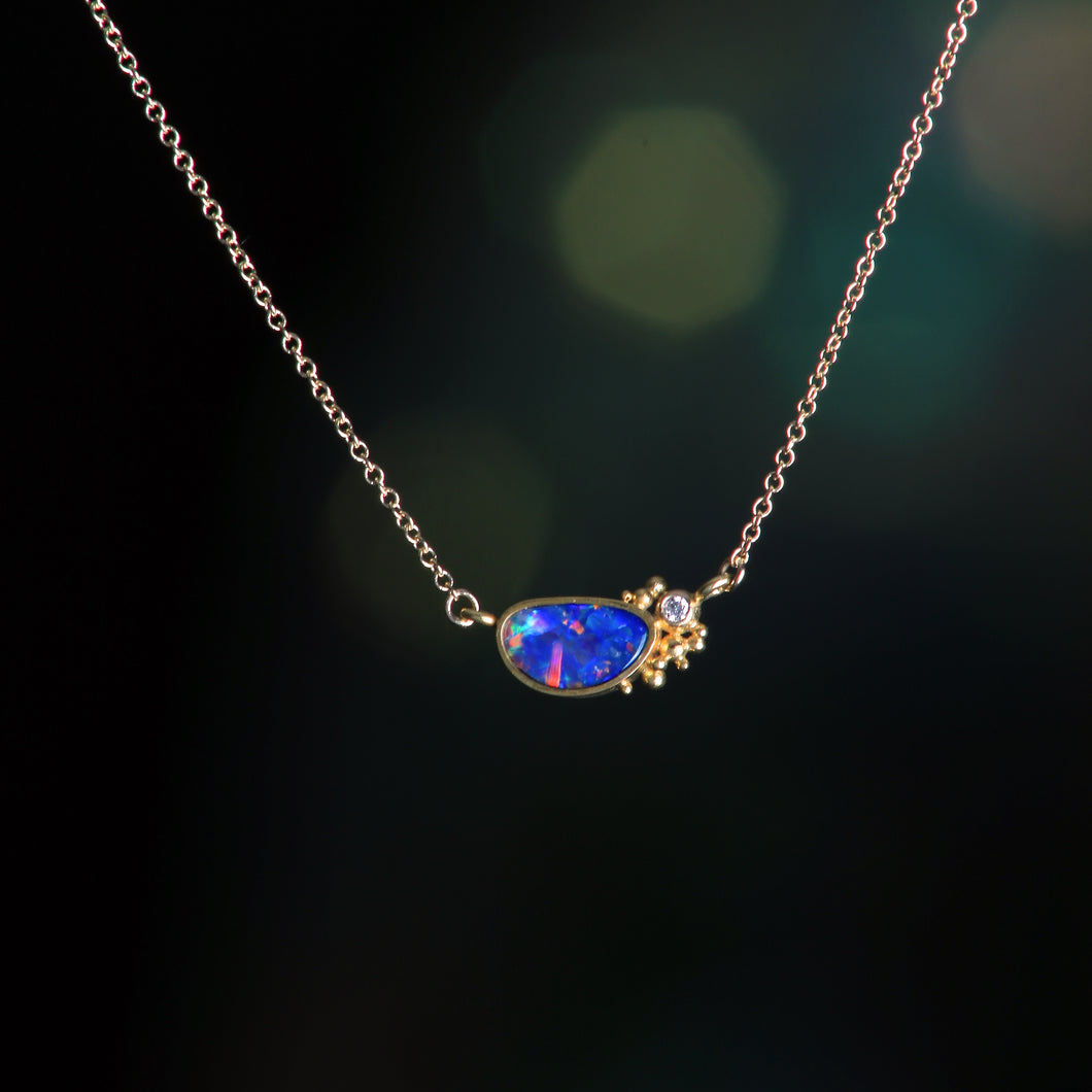 Opal and Diamond Necklace 07676 - Ormachea Jewelry