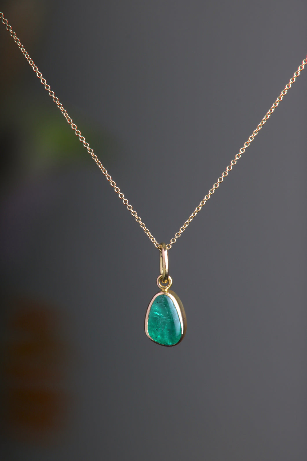 Emerald Drop Pendant (08502) - Ormachea Jewelry
