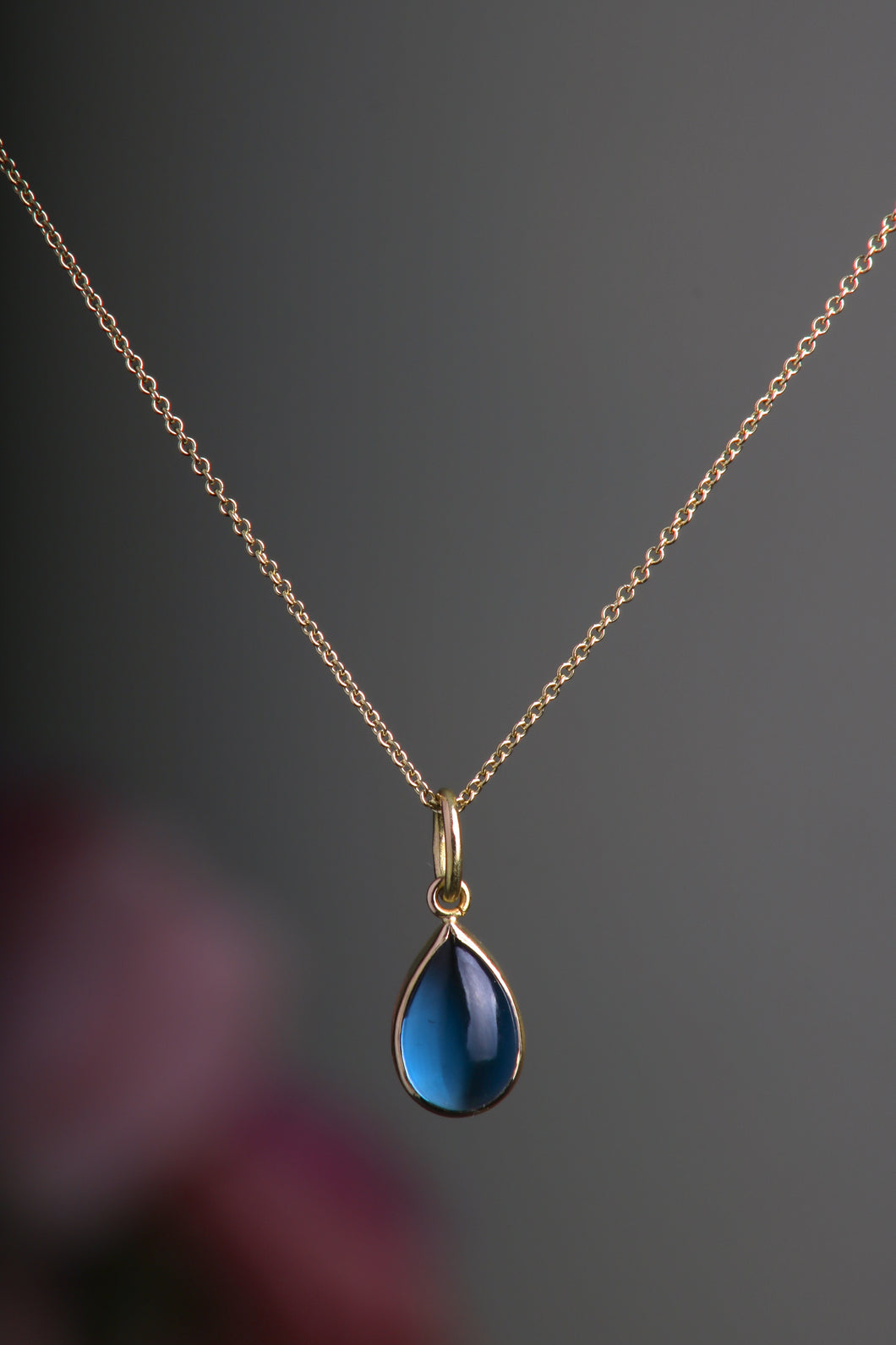 Blue Topaz Drop Pendant (08496) - Ormachea Jewelry