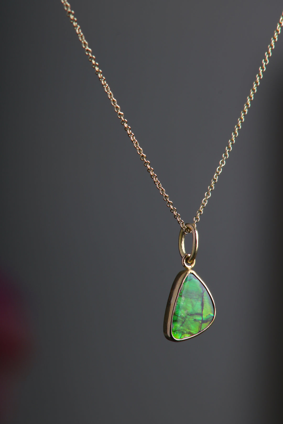 Ammolite Drop Pendant (08501) - Ormachea Jewelry