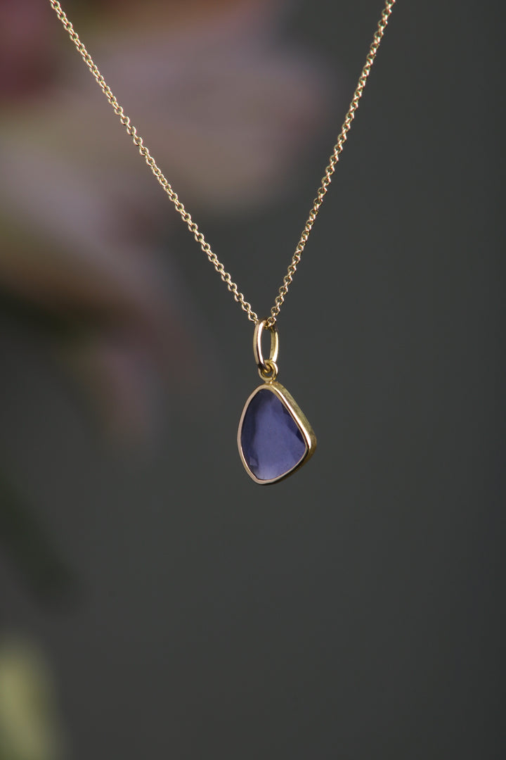 Iolite Drop Pendant (08500) - Ormachea Jewelry