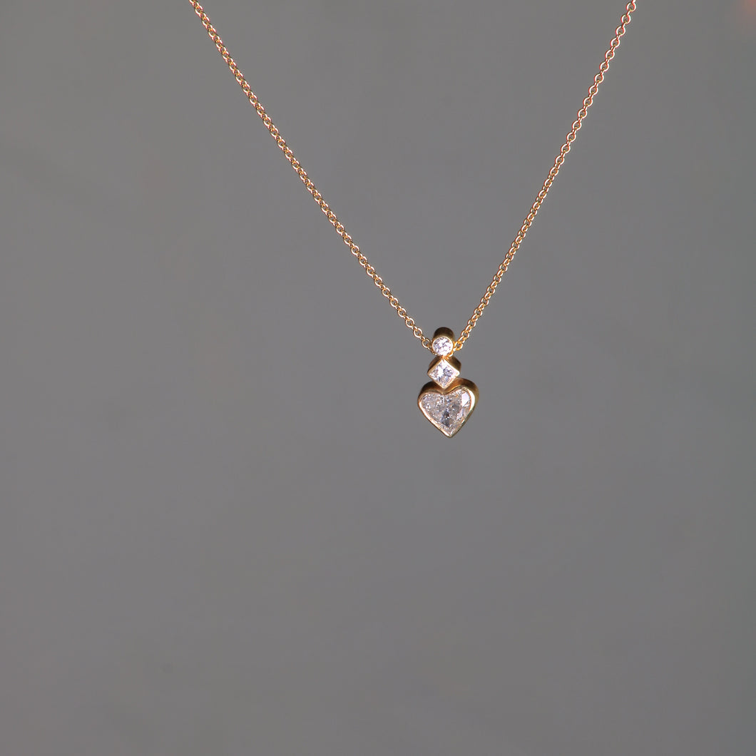Diamond Heart Drop Pendant 07691 - Ormachea Jewelry