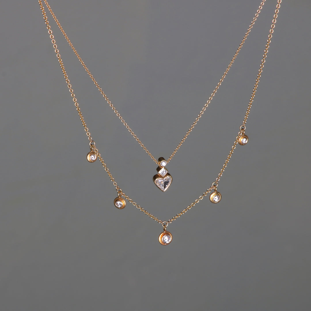 Diamond Heart Drop Pendant 07691 - Ormachea Jewelry