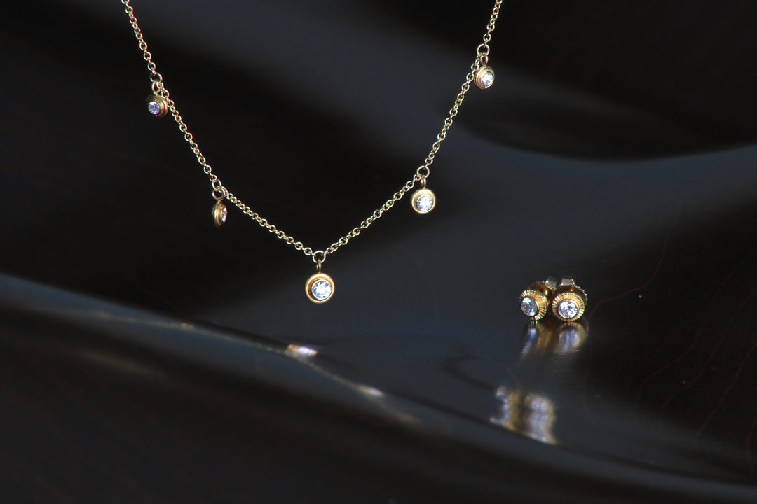 Diamond Stud Earrings (larger) 07694 - Ormachea Jewelry
