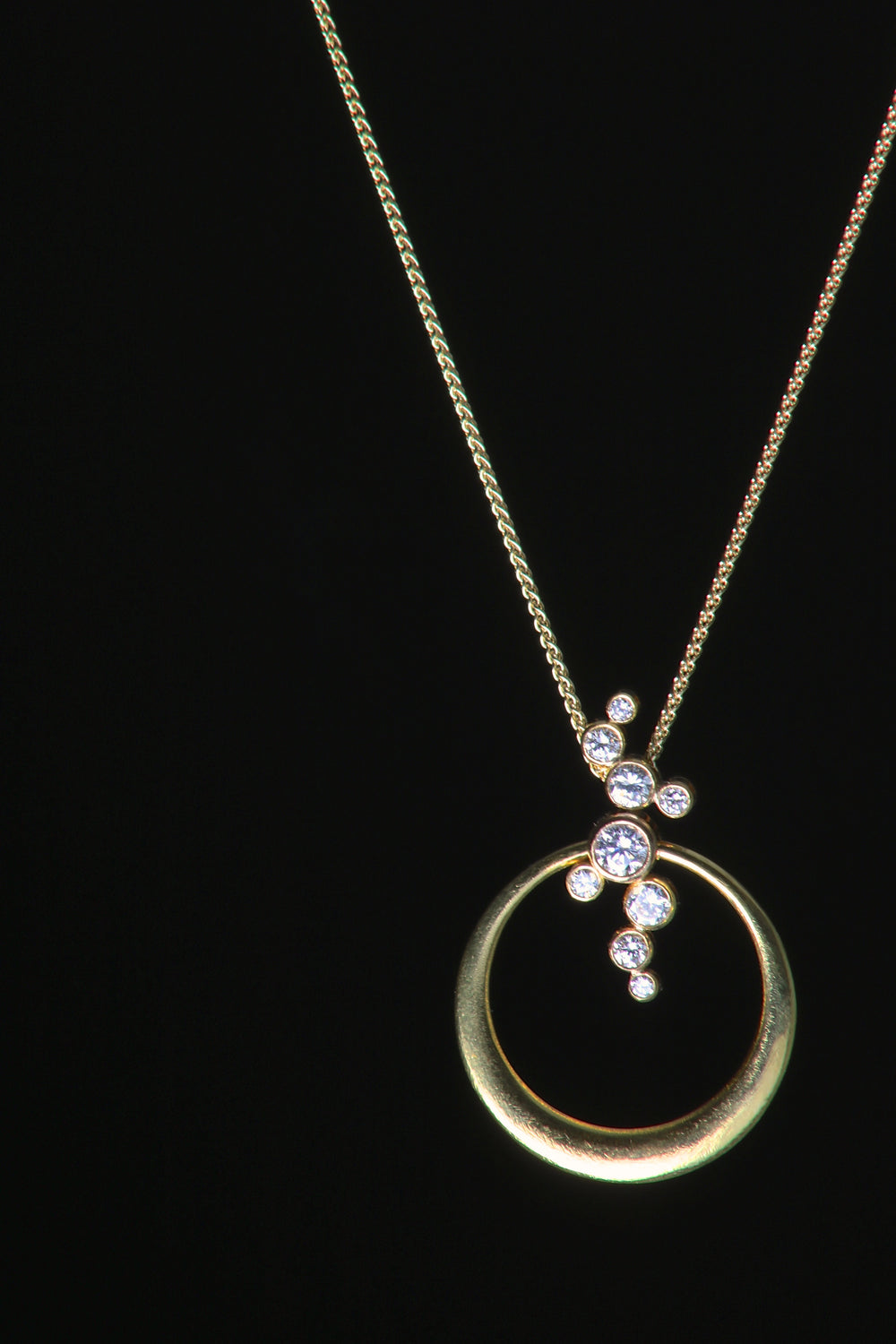 Cascading Diamond Pendant 07701 - Ormachea Jewelry