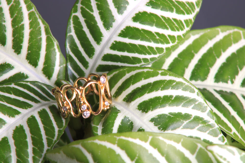 Organic Shaped Gold Ring 07713 - Ormachea Jewelry