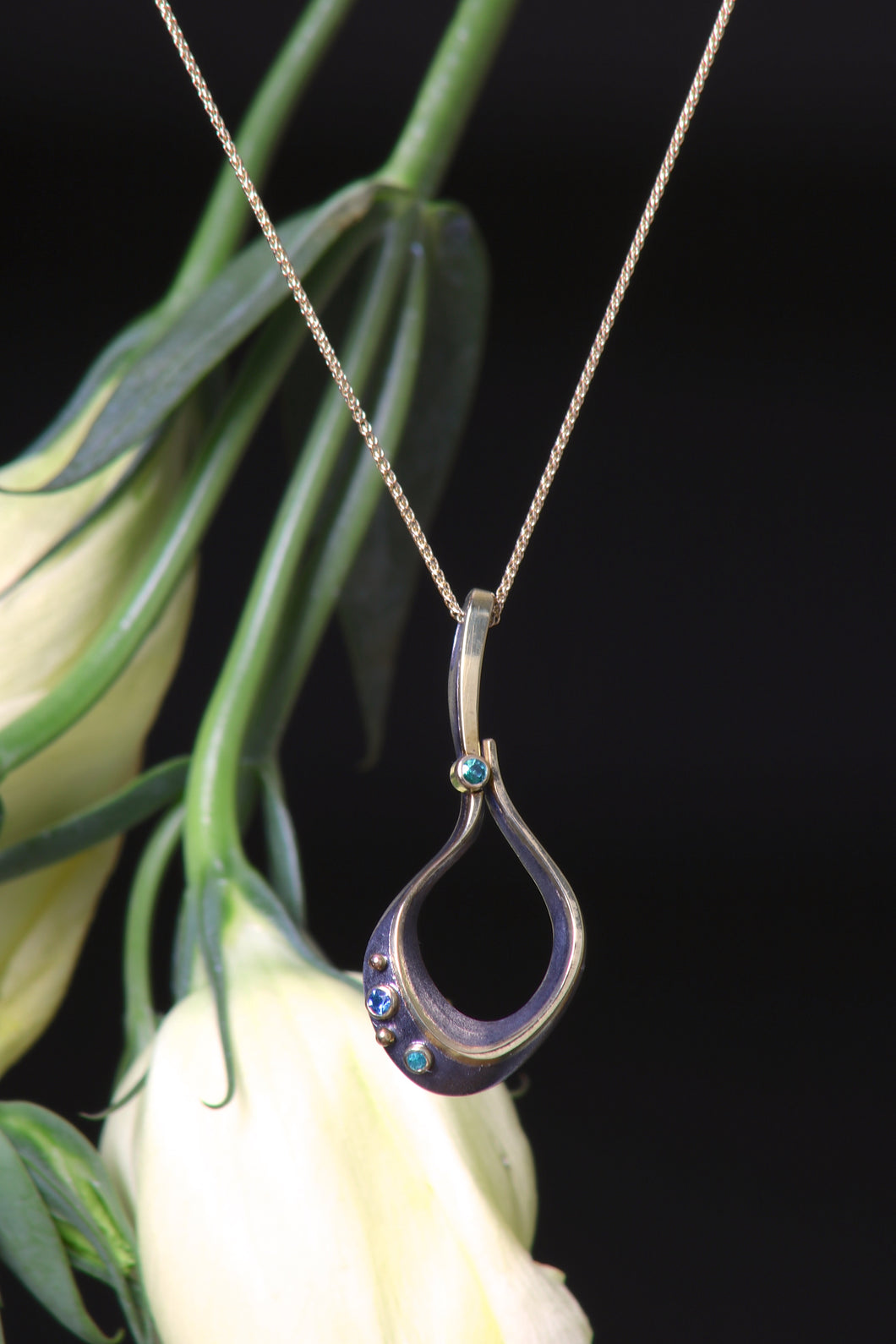 Mixed Metal and Tourmaline Pendant (09047)