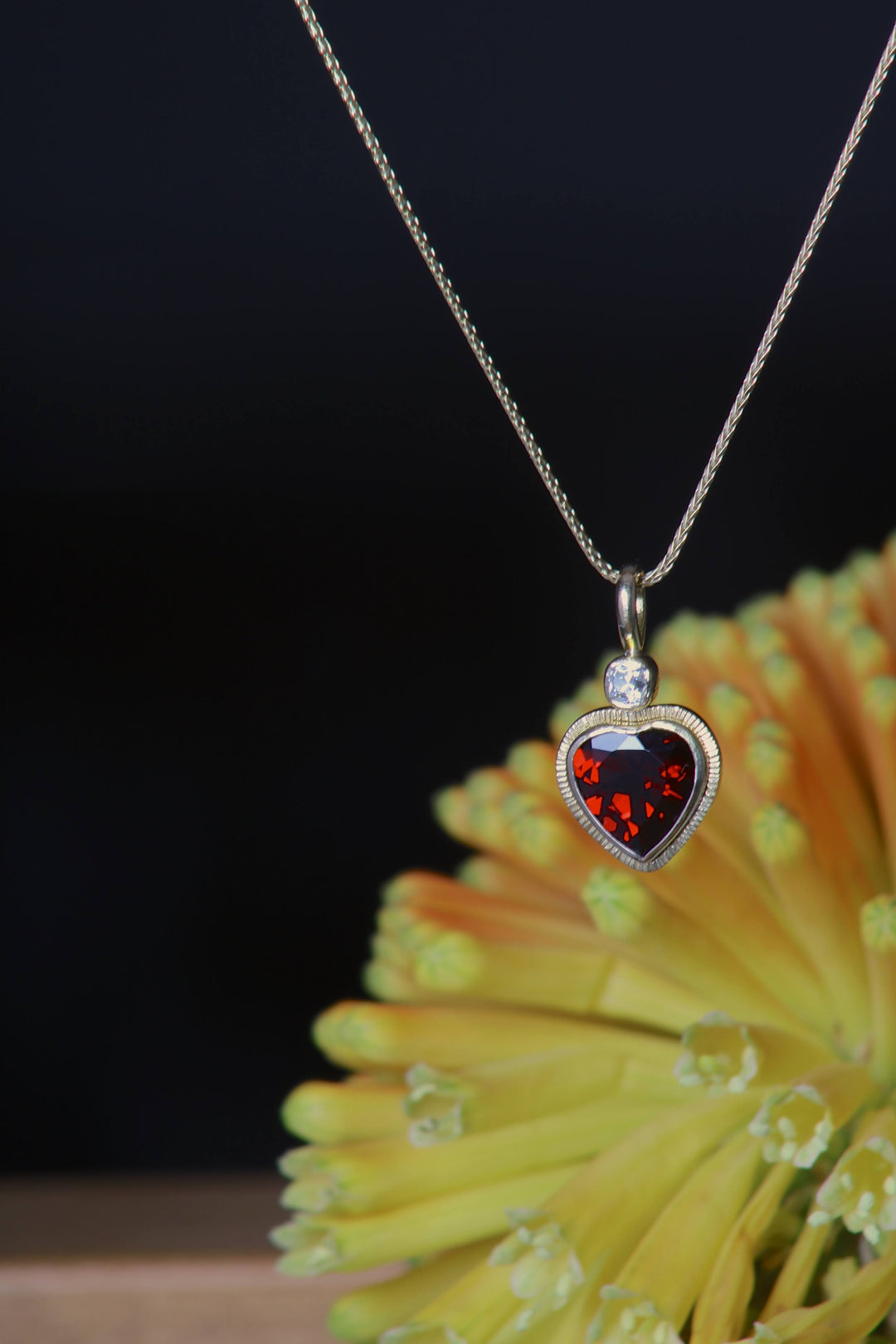 Heart Shaped Garnet Pendant (09061)